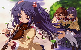 Anime,  Girls,  Violin,  Bow HD wallpaper