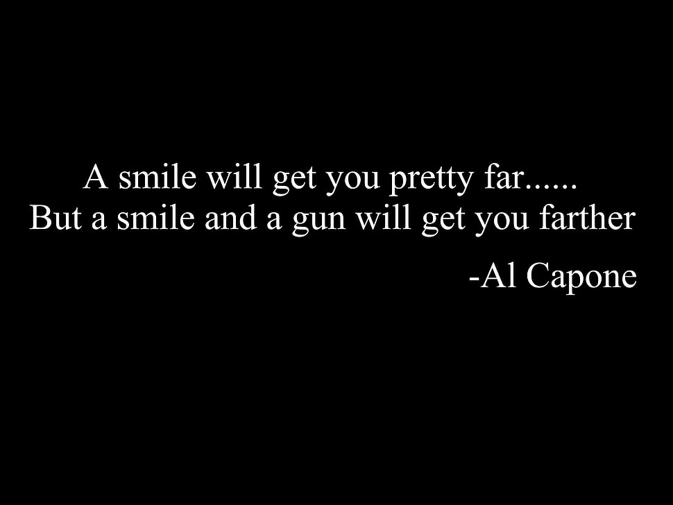 black background with text overlay, quote, Al Capone, typography, text HD wallpaper