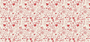 white and red Love with gift box illustration