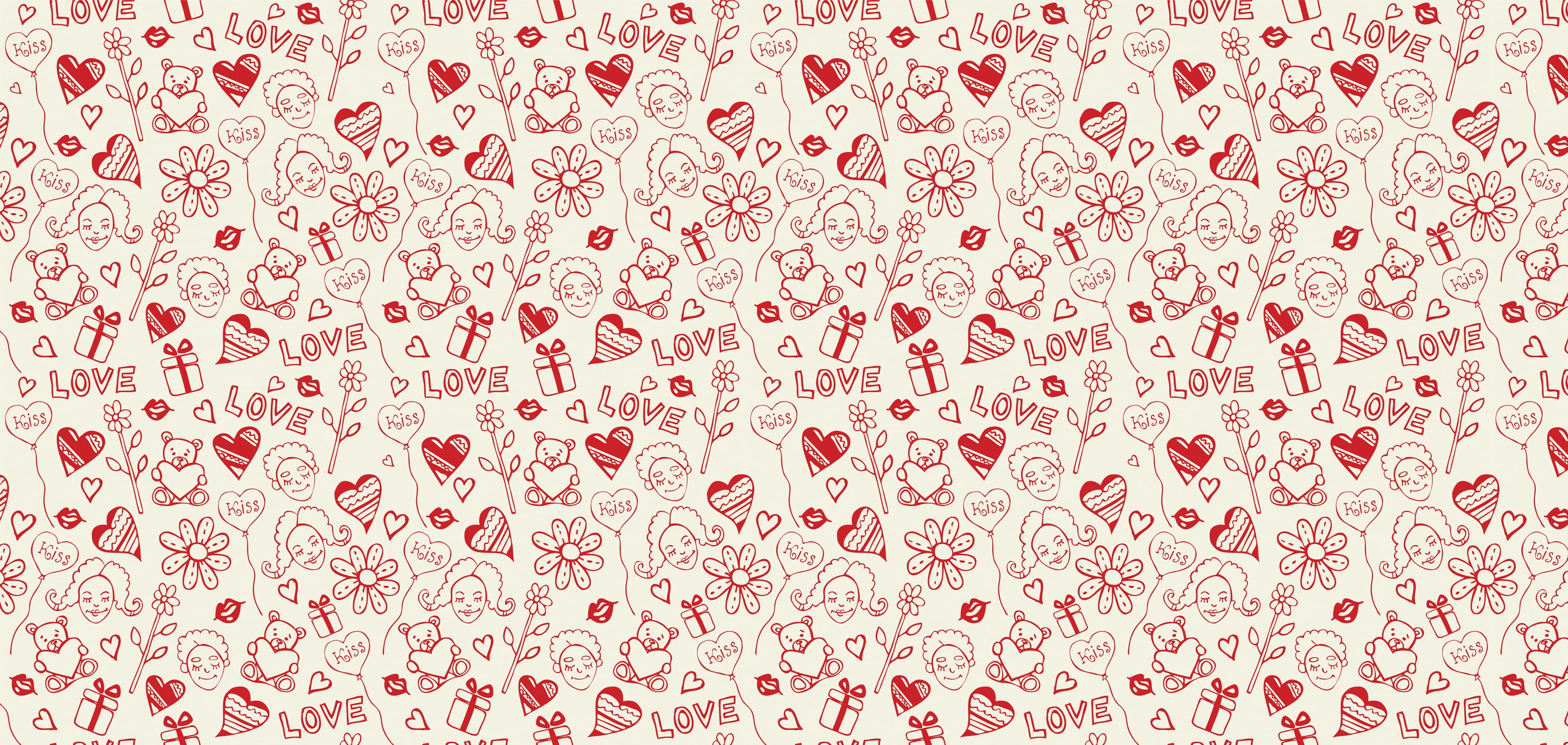 White and red Love with gift box illustration HD wallpaper | Wallpaper Flare