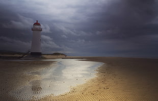 photography of white lighthouse