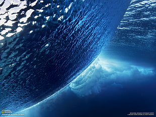 water wave, underwater, waves, National Geographic, blue HD wallpaper