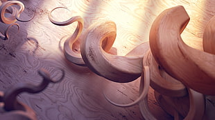 shallow focus photography of brown spiral wood