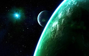 outer space scenery, planet, space, digital art, space art