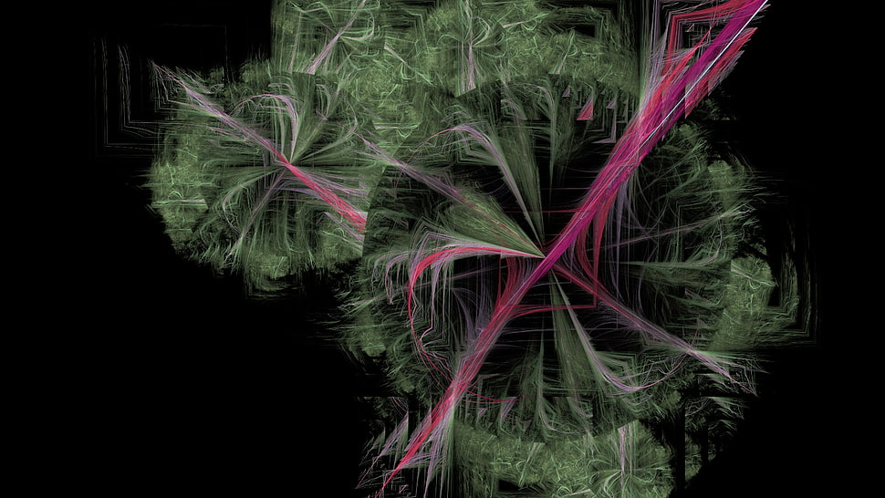 green and black abstract artwork HD wallpaper