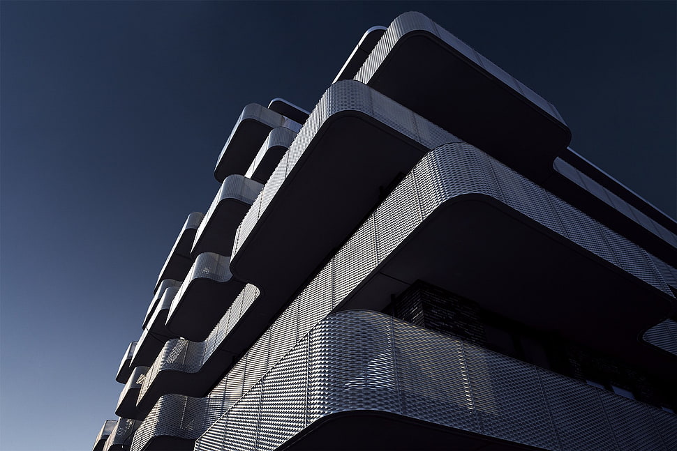black and gray smart watch, architecture, sky, skyscraper, nets HD wallpaper
