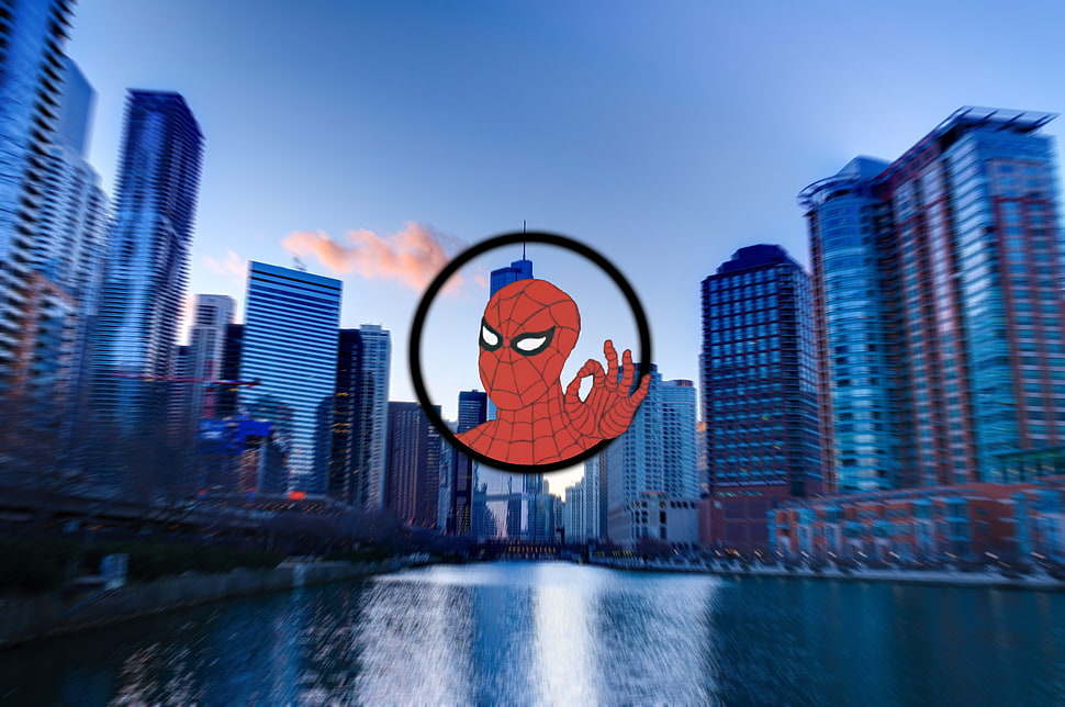 high-rise buildings, Spider-Man, memes HD wallpaper