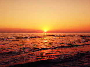 sunset photo, sunset, beach, Sun, water HD wallpaper