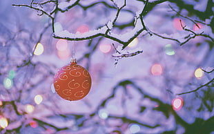 red Christmas bauble, Christmas ornaments  HD wallpaper