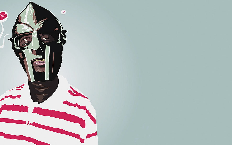men's red and white striped shirt, MF DOOM HD wallpaper