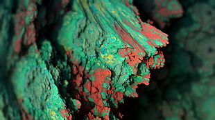 green and red stones, Procedural Minerals, mineral, abstract, depth of field