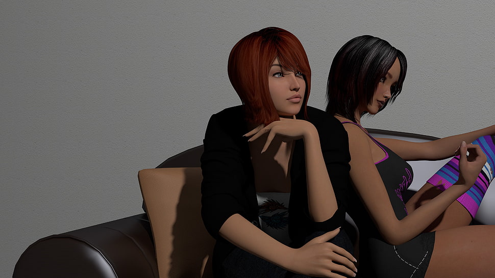 two woman painting HD wallpaper