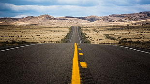 black concrete road, road, Nevada