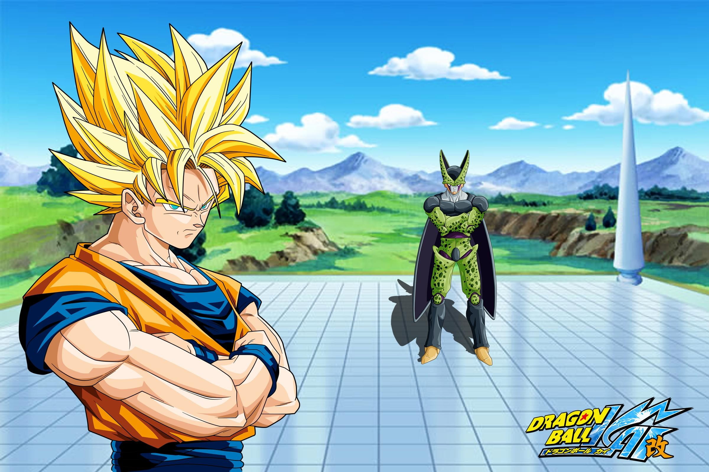 Download Goku and Gohan expertly battle against the vicious Perfect Cell  Wallpaper | Wallpapers.com