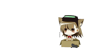 female anime character inside box HD wallpaper