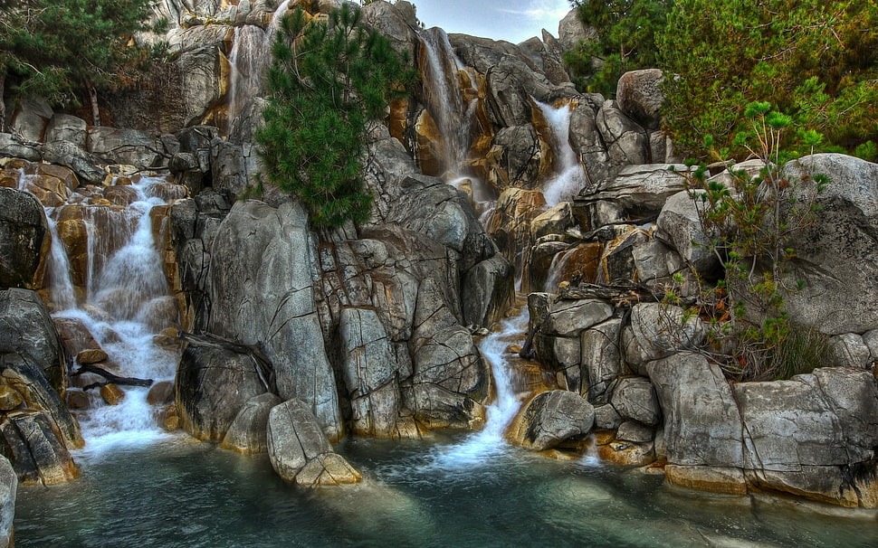 brown water falls HD wallpaper
