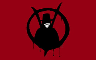 Guy Fawkes logo, V for Vendetta, simple background, Guy Fawkes HD wallpaper