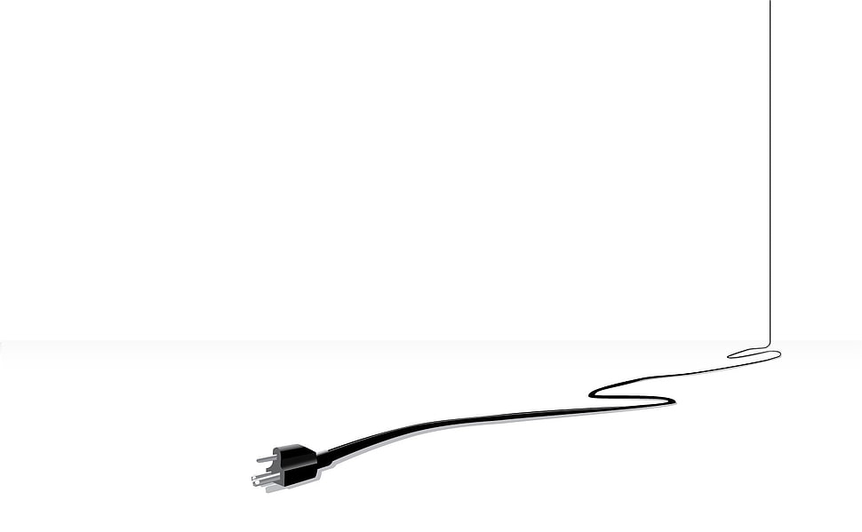 black power cable, electricity, power cord, simple background, minimalism HD wallpaper