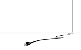 black power cable, electricity, power cord, simple background, minimalism