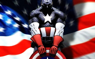 Captain of America artwork, Captain America, superhero, shield, costumes