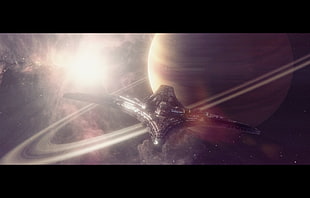 Saturn illustration, SG-U, FTL, Faster Than Light, Destiny (spaceship) HD wallpaper