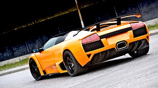 yellow and black coupe die-cast model, car, Lamborghini
