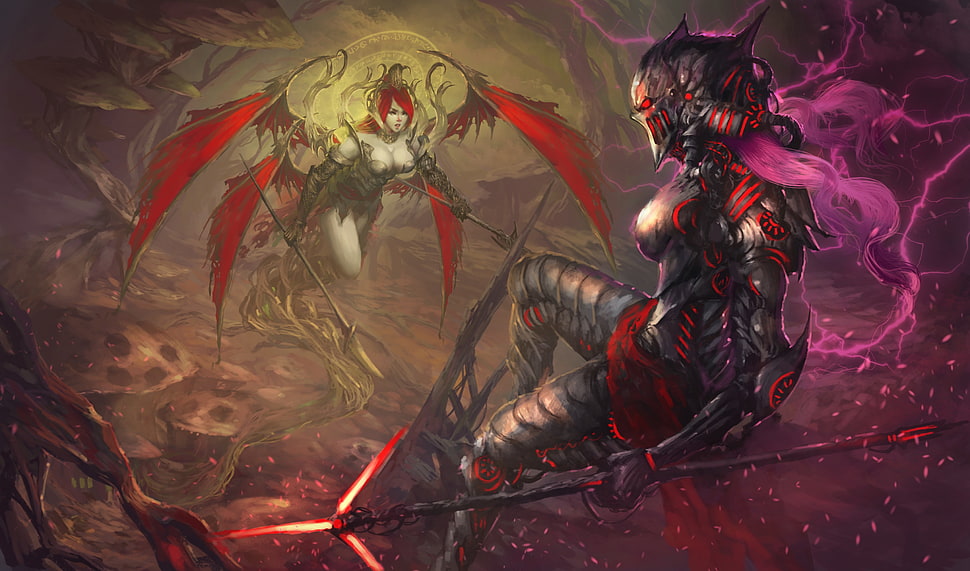 multicolored game wallpaper, fantasy art HD wallpaper