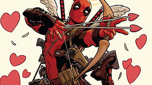 Dead Pool cupid chat sticker, Deadpool, Marvel Comics, illustration, comics