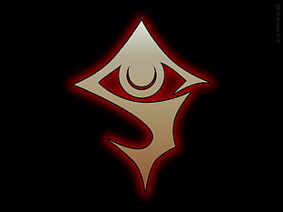 beige and red eye logo, Hellsing, anime