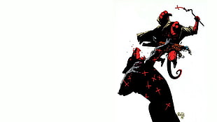 black and red monster clip art, comics, Hellboy, Mike Mignola, artwork HD wallpaper