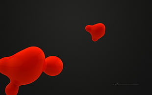illustration print of 3D red drop