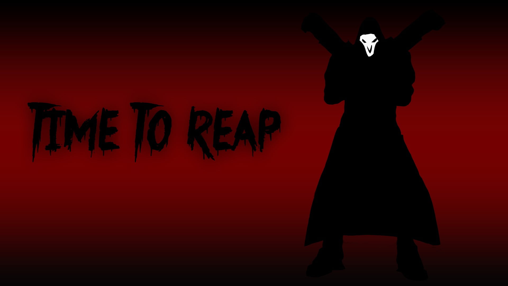 Time To Reap illustration, Reaper (Overwatch), silhouette, typography, mask
