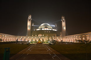 beige dome building, mosque, Lahore, Islamic architecture, Pakistan