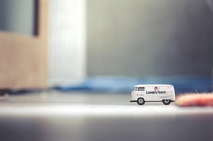 white van die-cast toy, car, macro
