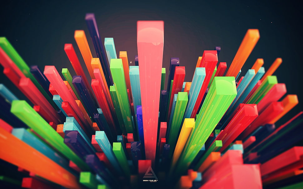 multicolored 3D graph wallpaper HD wallpaper