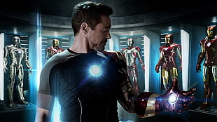 Iron Man movie still, Tony Stark, Iron Man, Iron Man 3, glowing HD wallpaper