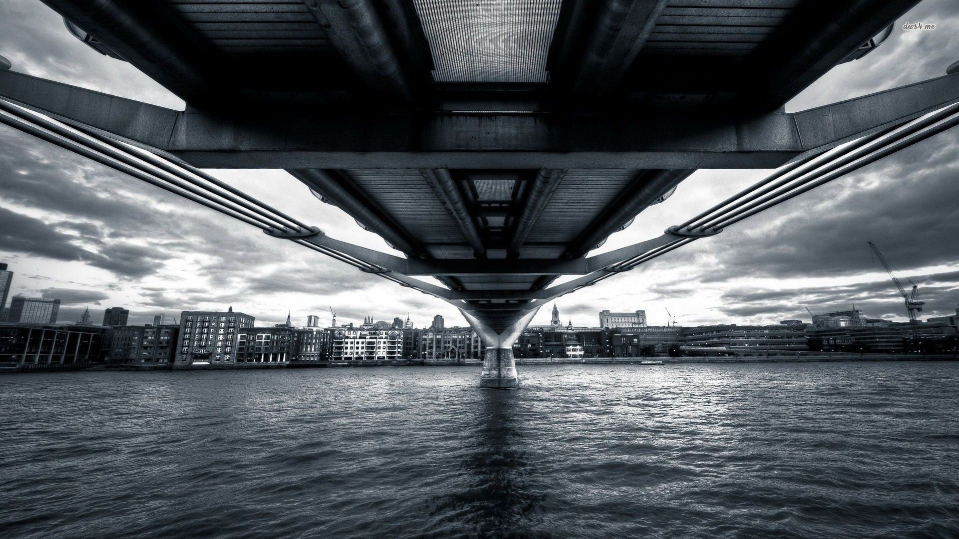 gray concrete bridge, Millennium Bridge, bridge, London
