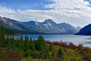 mountain range near body of water