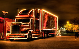 Coca-Cola freight truck, New Year, snow, trucks, Coca-Cola HD wallpaper
