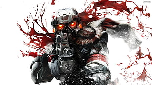 man with rifle wallpaper, Killzone, blood