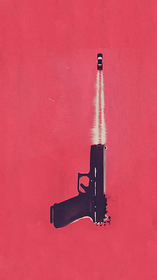 black semi-automatic pistol, movies, Edgar Wright, Baby Driver, minimalism HD wallpaper