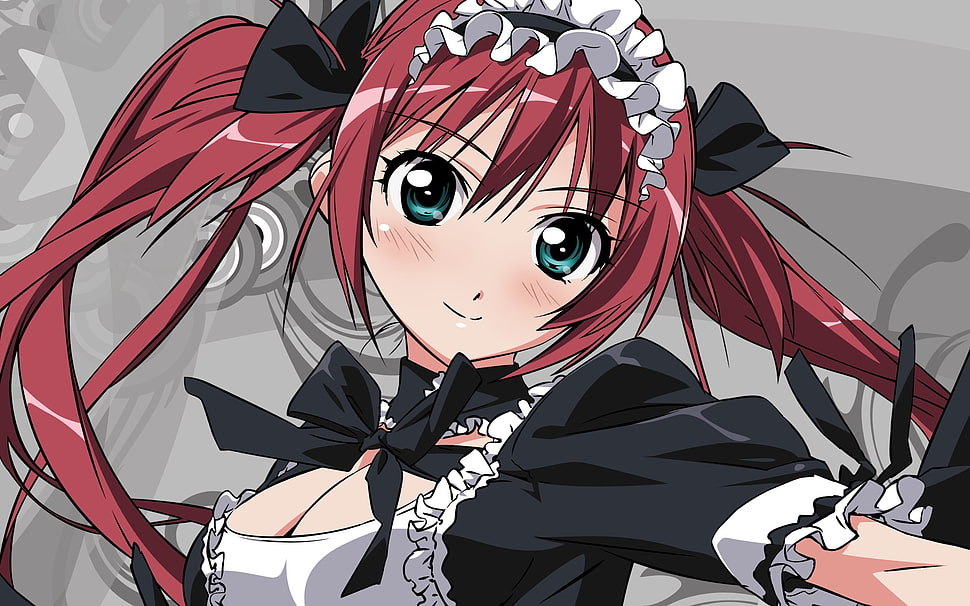 red haired girl anime character HD wallpaper