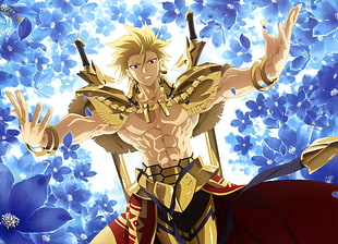 Fate Prototype character, Fate/Prototype, Gilgamesh, red eyes, anime