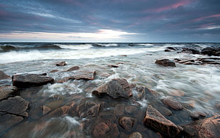 rocks on seashore during daytime