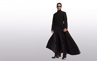 man in black suit haracter, Neo, The Matrix, Keanu Reeves, movies HD wallpaper