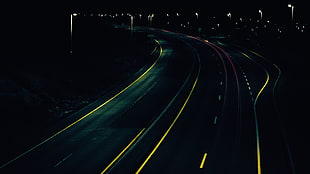 road, Headlights, night, Norway