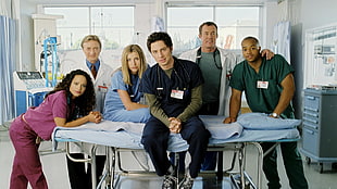 men's blue scrub suit, Scrubs, Dr. Cox, JD, Zach Braff