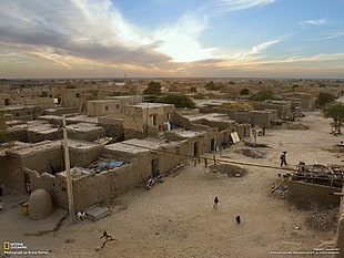 brown utility post, National Geographic, Timbuktu, children, city