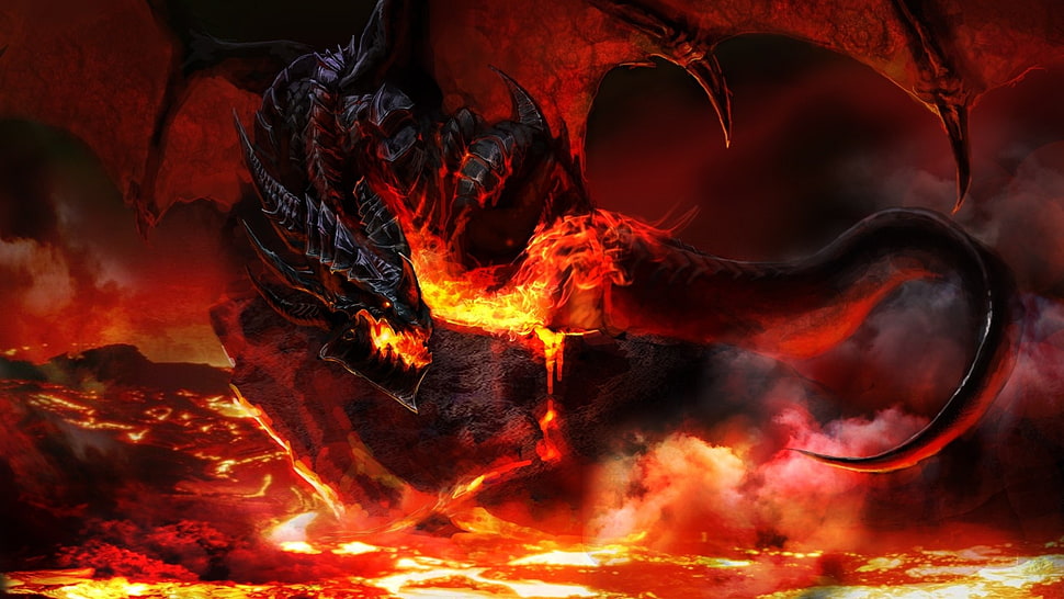 Cool Red Dragon Dark red, Cool Black Dragon HD wallpaper | Pxfuel