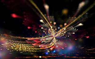 yellow, red, and white light bokeh